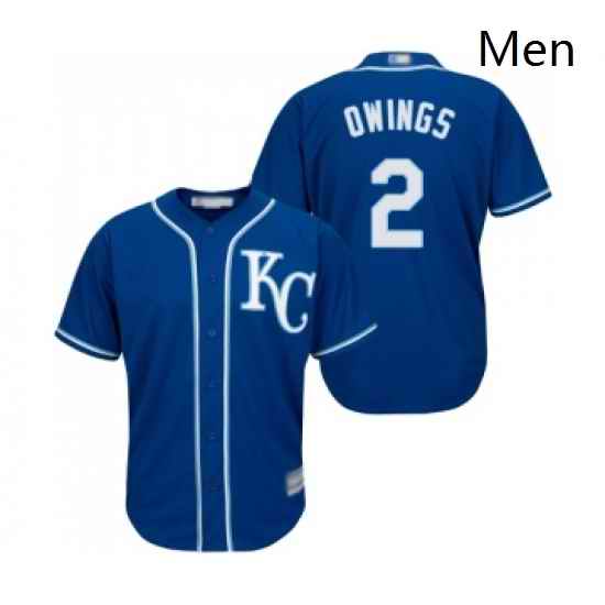 Mens Kansas City Royals 2 Chris Owings Replica Blue Alternate 2 Cool Base Baseball Jersey
